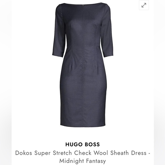 Hugo Boss Dokos Stretch Wool Sheath Dress - Brand New - Sz 6 - Picture 3 of 10
